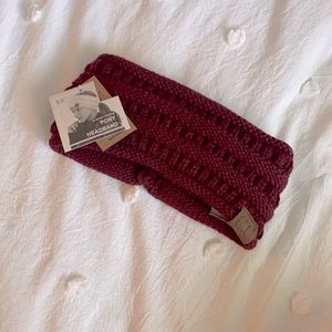 Maroon/Burgundy Ponytail Headband